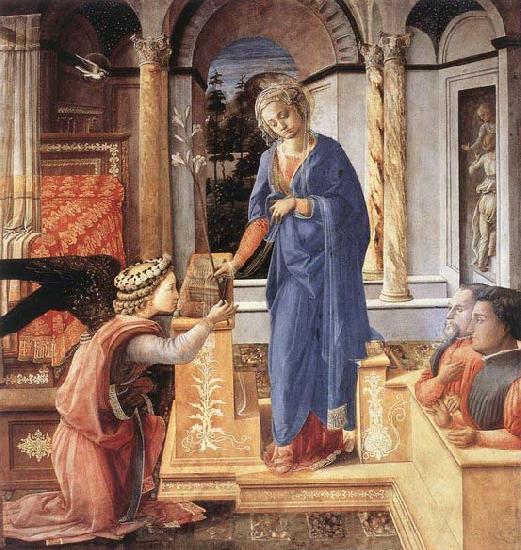 Fra Filippo Lippi The Annunciation with two Kneeling Donors Germany oil painting art